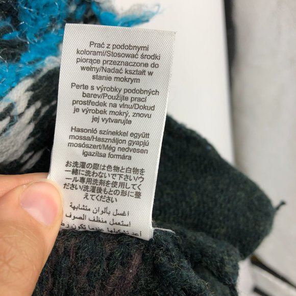 Peak Performance Blue Grey Multicolor Argyle Sweater Cardigan waist tie size M - Picture 11 of 16